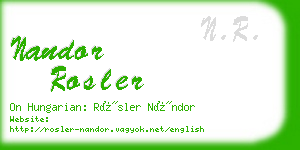 nandor rosler business card